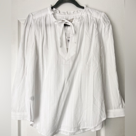 Loft Ruffle Tie Neck Blouse - Picture 2 of 5